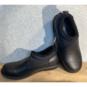 Kensie W Sz 9 New Non Slip Shoe Slip On Faux Sherpa Lined Black Duck Waterproof